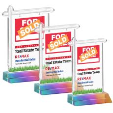 Real Estate Full Color Prismatic Unique Crystal Trophy - Crystal Trophies