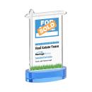 Real Estate Full Color on Alberton Base Sky Blue Unique Crystal Trophy