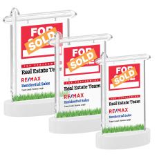 Real Estate Full Color on Alberton Base Fagan Unique Crystal Trophy - Crystal Trophies