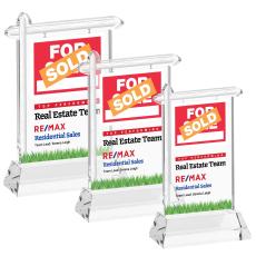 Real Estate Full Color on Hartford Base Clear Unique Crystal Trophy - Crystal Trophies