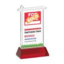 Real Estate Full Color on Hartford Base Red Unique Crystal Trophy