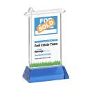 Real Estate Full Color on Hartford Base Sky Blue Unique Crystal Trophy