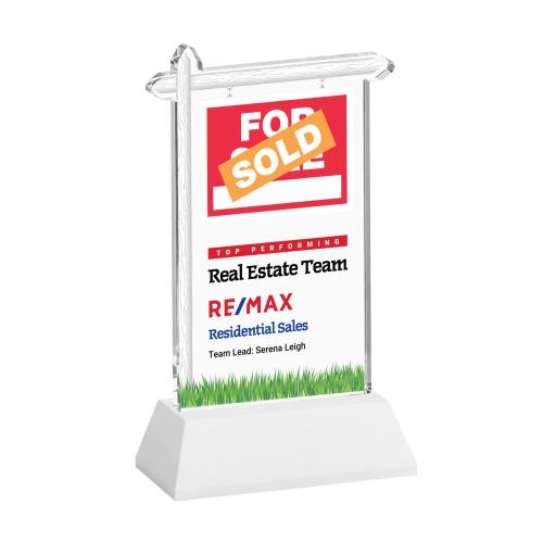 Awards and Plaques - Crystal Trophies - Real Estate Full Color on Hartford Base Fagan Unique Crystal Trophy