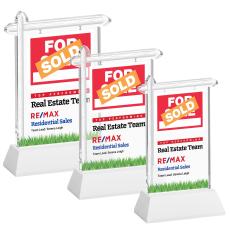 Real Estate Full Color on Hartford Base Fagan Unique Crystal Trophy - Crystal Trophies
