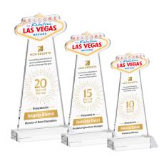 Las Vegas Full Color Clear Unique Crystal Trophy - Crystal Trophies