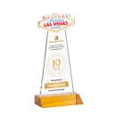 Las Vegas Full Color Amber Unique Crystal Trophy