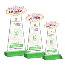 Las Vegas Full Color Green Unique Crystal Trophy - Crystal Trophies