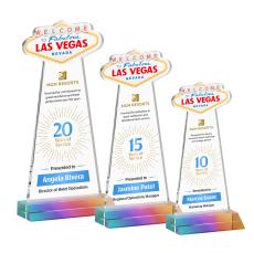 Las Vegas Full Color Prismatic Unique Crystal Trophy - Custom Trophies