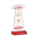Las Vegas Full Color Red Unique Crystal Trophy