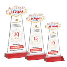 Las Vegas Full Color Red Unique Crystal Trophy - Custom Trophies