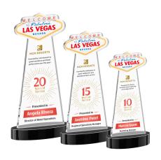 Las Vegas Full Color on Alberton Base Black Unique Crystal Trophy - Custom Trophies