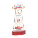 Las Vegas Full Color on Alberton Base Red Unique Crystal Trophy