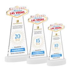 Las Vegas Full Color on Alberton Base Fagan Unique Crystal Trophy - Custom Trophies