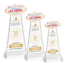 Las Vegas Full Color on Hartford Base Clear Unique Crystal Trophy - Custom Trophies