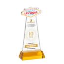 Las Vegas Full Color on Hartford Base Amber Unique Crystal Trophy