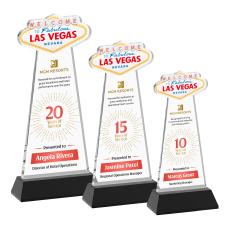Las Vegas Full Color on Hartford Base Black Unique Crystal Trophy - Custom Trophies