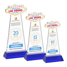 Las Vegas Full Color on Hartford Base Blue Unique Crystal Trophy - Custom Trophies