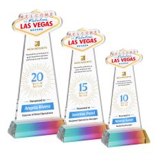 Las Vegas Full Color on Hartford Base Prismatic Unique Crystal Trophy - Custom Trophies