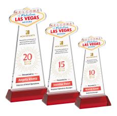 Las Vegas Full Color on Hartford Base Red Unique Crystal Trophy - Custom Trophies