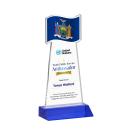 Flag Full Color Blue Unique Crystal Trophy