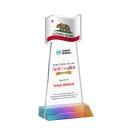 Flag Full Color Prismatic Unique Crystal Trophy