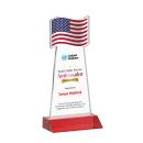 Flag Full Color Red Unique Crystal Trophy