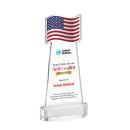 Flag Full Color on Alberton Base Clear Unique Crystal Trophy