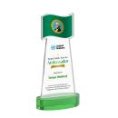 Flag Full Color on Alberton Base Green Unique Crystal Trophy