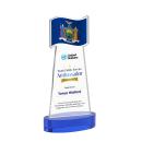 Flag Full Color on Alberton Base Blue Unique Crystal Trophy