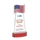 Flag Full Color on Alberton Base Red Unique Crystal Trophy