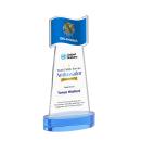 Flag Full Color on Alberton Base Sky Blue Unique Crystal Trophy