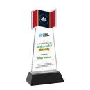 Flag Full Color on Hartford Base Black Unique Crystal Trophy