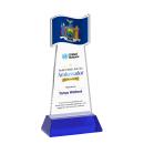 Flag Full Color on Hartford Base Blue Unique Crystal Trophy