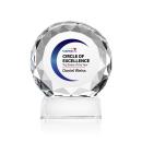 Victory Full Color Circle Crystal Trophy