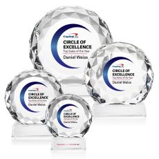 Victory Full Color Circle Crystal Trophy - Custom Trophies