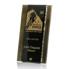 Gold Avery with Peg Rectangle Glass Trophy - Glass Trophies