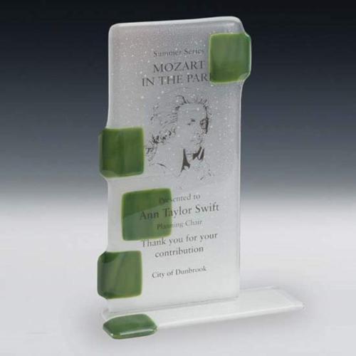 Awards and Plaques - Glass Trophies - Art Glass Trophies - Smith Rectangle Glass Trophy
