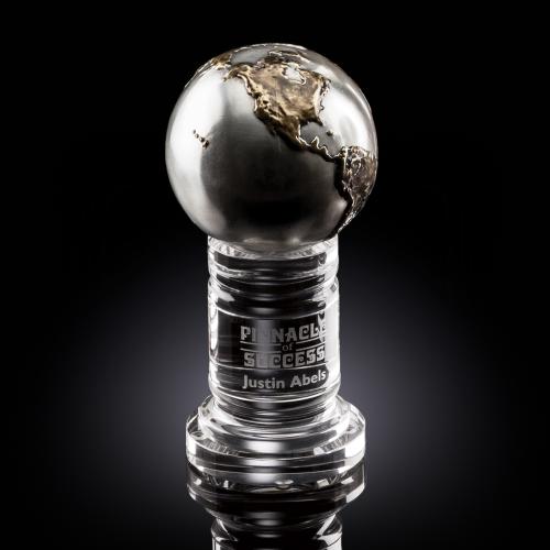 Awards and Plaques - Crystal Trophies - Bautista Globe Crystal Trophy
