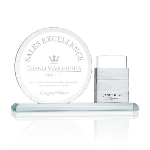 Awards and Plaques - Crystal Trophies - Salazar Perpetual Circle Crystal Trophy