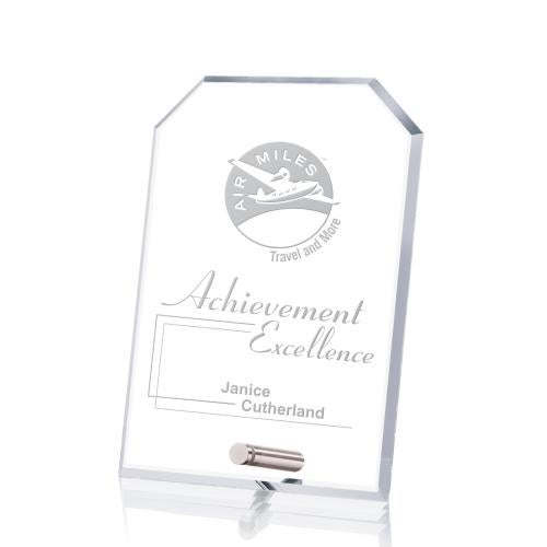 Awards and Plaques - Crystal Trophies - Manning Clipped Rectangle Crystal Trophy
