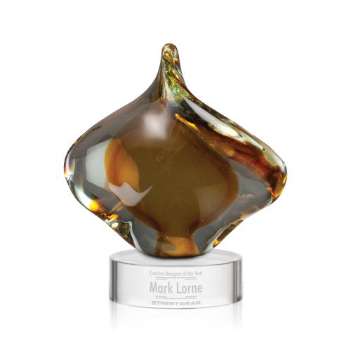 Awards and Plaques - Glass Trophies - Art Glass Trophies - Ponce Tear Drop Glass Trophy