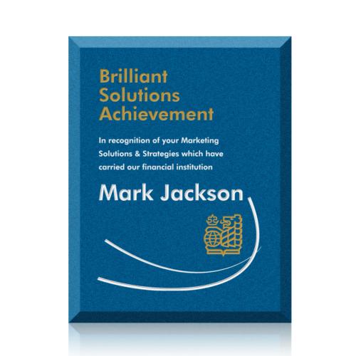 Awards and Plaques - Wall Plaque Awards - Redmond Plaque - Blue