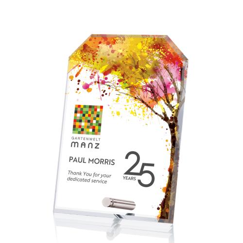 Awards and Plaques - Crystal Trophies - Manning Clipped Rectangle  Full ColorAward