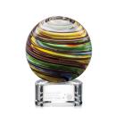 Romano Globe on Half Round Base Glass Trophy