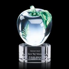 Apple Apples on Half Round Base Glass Trophy - Glass Trophies