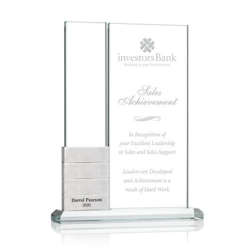 Awards and Plaques - Crystal Trophies - Valle Perpetual Rectangle Crystal Trophy