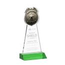 Police Badge Green Unique Crystal Trophy