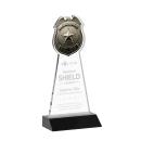 Police Badge Black Unique Crystal Trophy