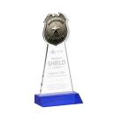 Police Badge Blue Unique Crystal Trophy