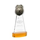 Police Badge on Alberton Base Amber Unique Crystal Trophy
